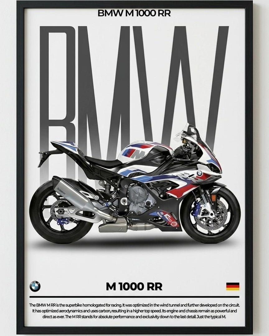 BMW M 1000 RR Superbike Poster Frame