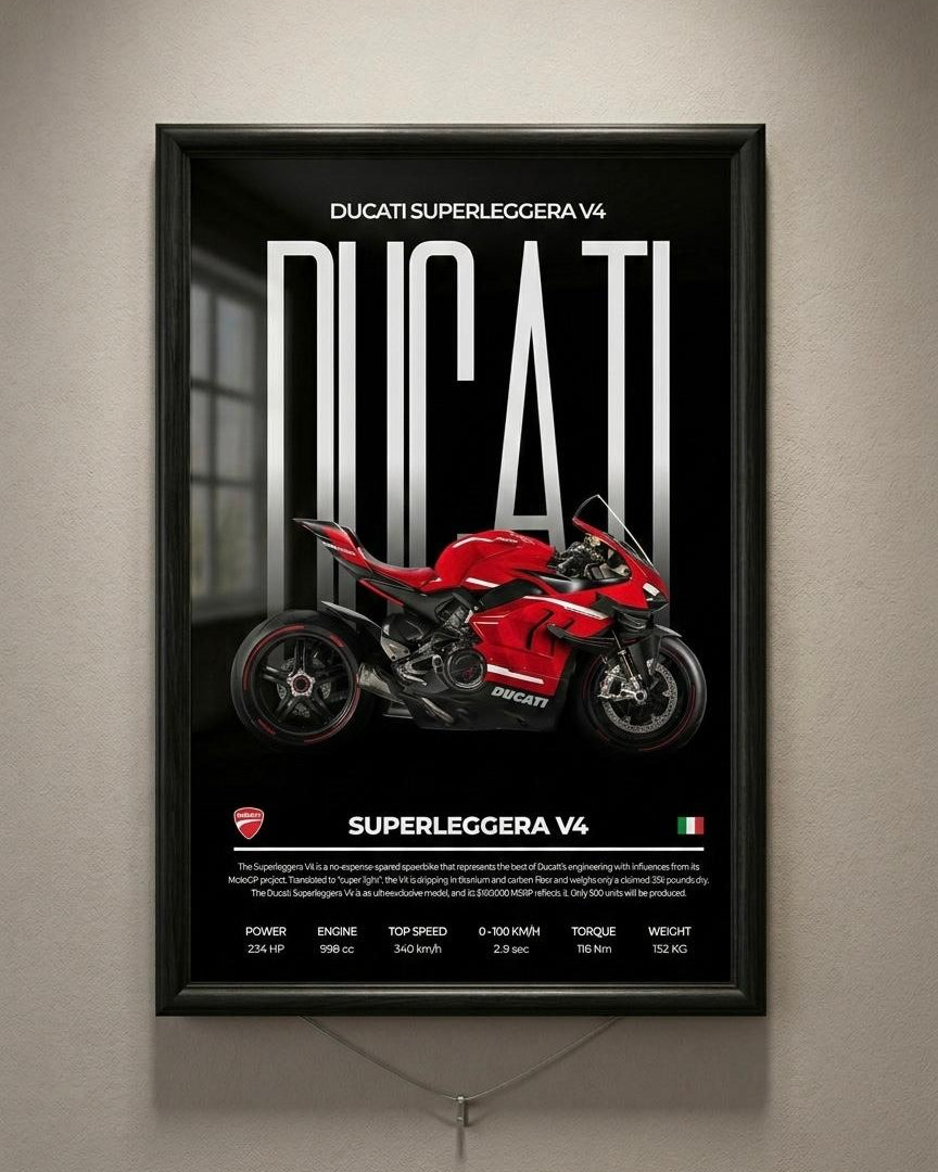 Ducati Superleggera V4 Premium Wall Frame
