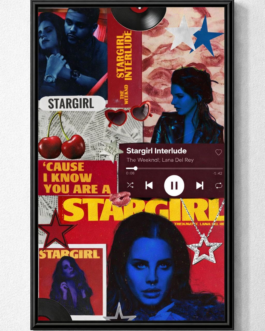 The Weeknd & Lana Del Rey Inspired Wall Art