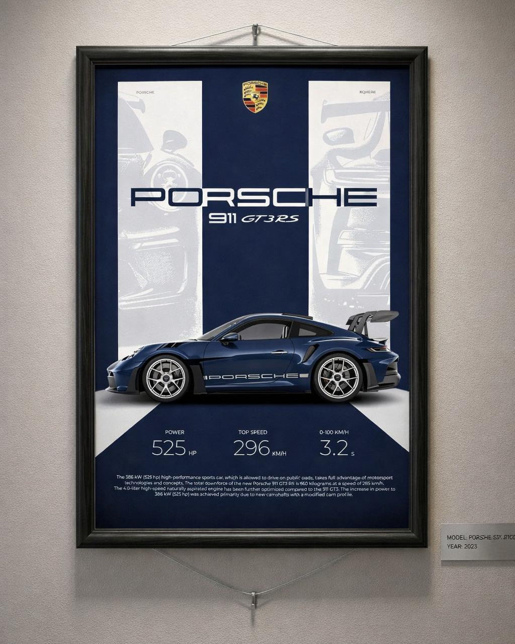 Porsche 911 GT3 RS Sports Car Poster