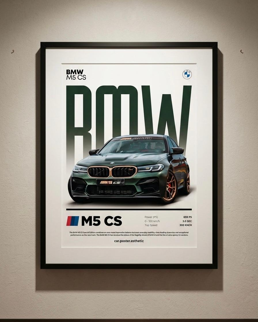 BMW M5 CS Luxury Car Wall Art Frame
