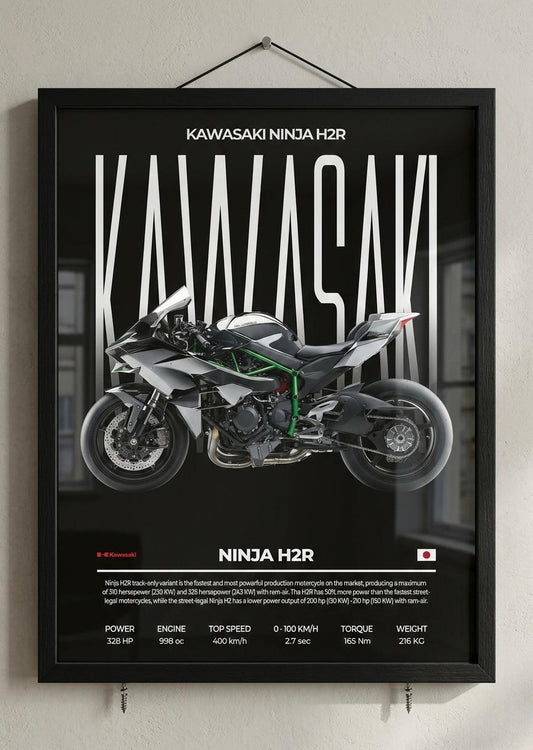 Kawasaki Ninja H2R Premium Wall Frame