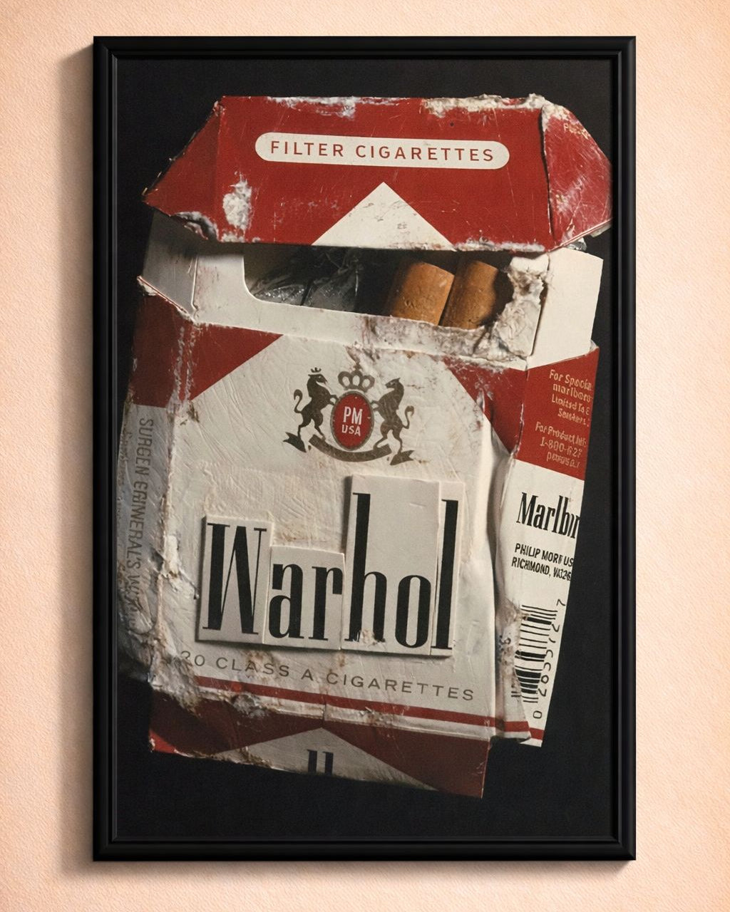 Warhol Style Vintage Cigarette Pack Poster