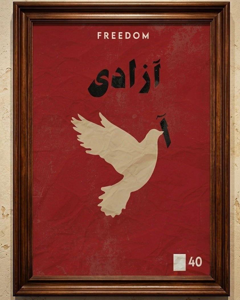 Azadi Freedom Art Poster Frame Minimalist Wall Decor