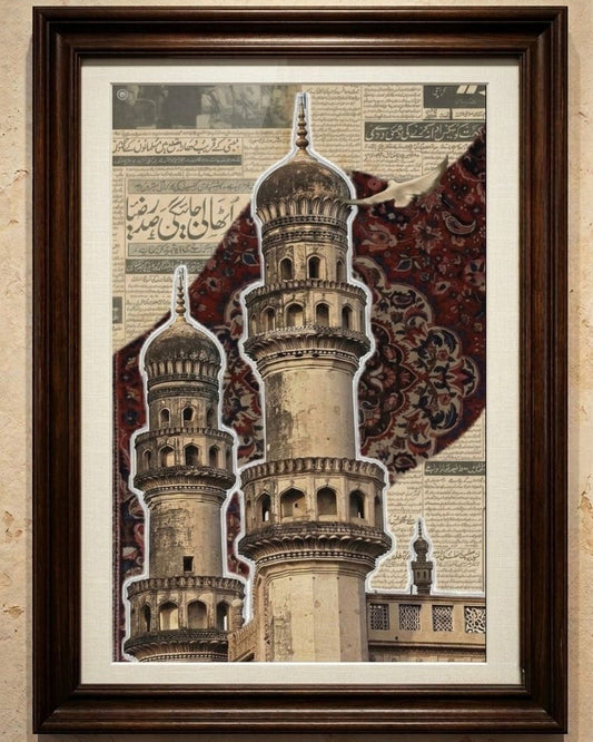 Charminar Vintage Art Frame – Hyderabad Heritage Wall Decor