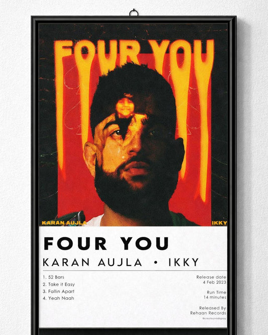 Four You – Karan Aujla & Ikky Music Poster | Premium Wall Art Print